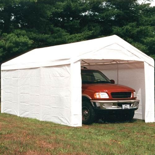 ShelterLogic 10 x 20- Feet Canopy 2- Inch 4-Rib Frame - White Cover - Enclosure and Extension Kit