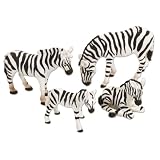Eco Dome Zebra Family: Realistic 4 piece Animal Figure Set