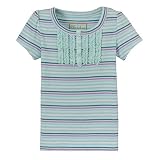 Toddler Girls' Cherokee Short-Sleeve Ruffle Henley - Coldwater Stripe