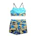 Max Out - Girls 2 Piece Bathing Suit, Tan, Blue, Brown