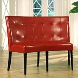 Modus Furniture 2Y9766D Bossa Dining Height Banquette, Red Leatherette