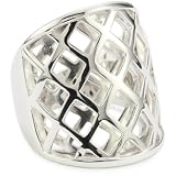 ELLE Jewelry Sterling Silver Overlapping Checkered 