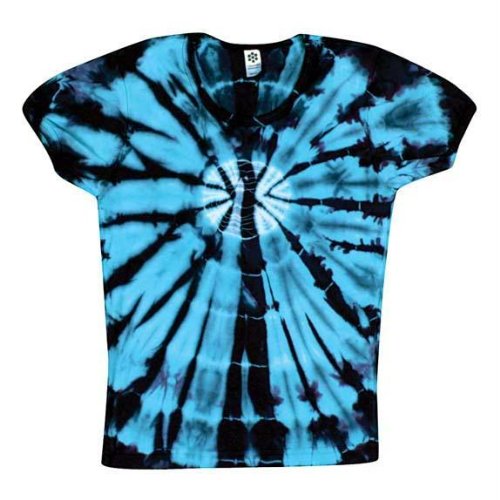 Blue Circle Burst - Ladies Fitted T-Shirt