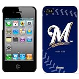 MLB Milwaukee Brewers - stitch design on AT&T, Verizon and Sprint iPhone 4 / 4S Shell Case by Coveroo