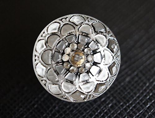 Hand Made Art Czech Glass Button size 8'', 18mm Crystal Black 1 pc