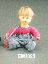 Erna Meyer Miniature Baby in Pink Shirt/Blue Pants Doll