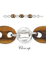 Sterling Silver Tigers Eye Link Bracelet