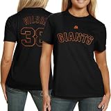 MLB Majestic Brian Wilson San Francisco Giants #38 Ladies Player T-Shirt - Black (Large)
