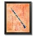 Solid Wood Black Framed Clarinet Music School Kids Room Contemporary Pictures Art Print