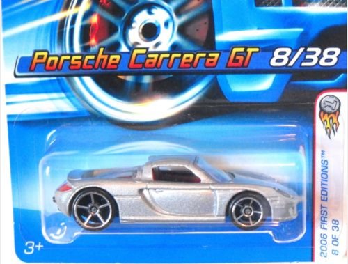  Mattel Hot Wheels 2006 First Editions 1:64 Scale Silver Porsche Carrera GT Die Cast Car #008