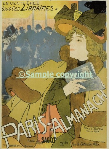 Lady Book Almanagh Paris France French Library Bookstore Art Nouveau 20
