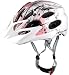 A Dynamic Femanine  Looking  Design, With Black Visor and White Headlock and matching straps,  Hi Wicking Micro Mesh Sealed Liner for Sweat Reduction. Its In-Mould Construction fuses the Polycarbonate Outer Shell With The Helmets Absorbing EPS Foam Inner Core, giving an exceptionally Lightweight and Strong Helmet. Its Mega Cool 22 Vents Pushes Fresh Air In and Pulls Stale and Warm Air Out,  Keeping Your Head Cool At All Time Weight 250gms, Conforms to CE EN 1078 Standards, TUV Tested