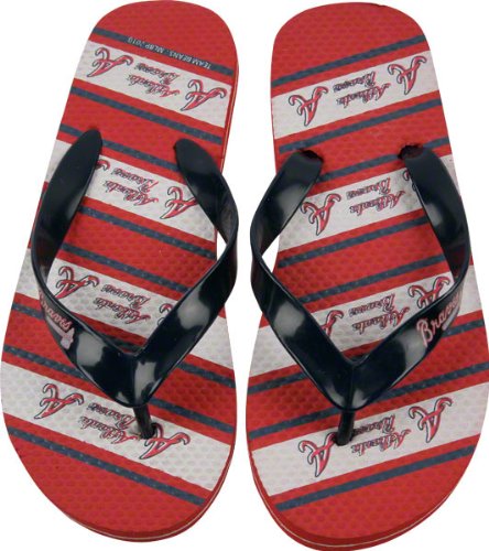 Atlanta Braves Thematic Striped Flip Flop