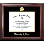University of Miami Gold Embossed Diploma Frame