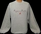 Large NCAA Gray Striped Oregon State Beavers Embroidered Crew Neck Sweatshirt