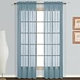 United Curtain Monte Carlo Sheer Window Curtain Panel, 118 by 63-Inch, Slate Blue, Set of 2