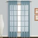 United Curtain Monte Carlo Sheer Window Curtain Panel, 118 by 63-Inch, Slate Blue, Set of 2