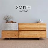 FAMILY NAME AND ESTABLISHED DATE 22X6 Vinyl wall art quotes and sayings home decor...