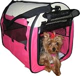  : Hot Pink - Designer Portable Pet Home / Carrier Provides Shelter Anywhere Pet Goes - Small
