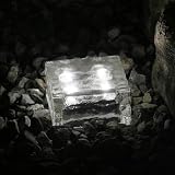 from Lights4fun - Solar Lights Solar Glass Brick Path Light - White LED (3 Set Deal) Model D3-SB-601