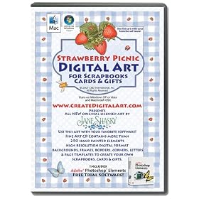 Strawberry Picnic Digital Art Cd Plus Video Tutorial