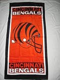 CINNCINATI BENGALS 100% Cotton Full Size 30 by 60 BEACH / BATH TOWEL by Terisol.