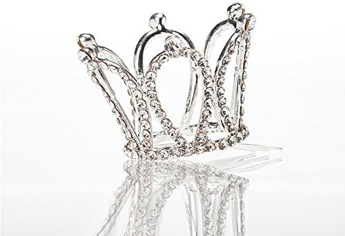 EIGA Bridal Wedding Party Baby Rhinestone Full Circle Round Mini Crown Tiara Princess Crown Photo Prop