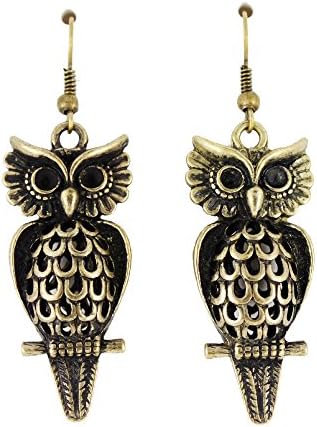 Cute Hollow Double Sides Owl Dangle Drop Earrings (Style 3)