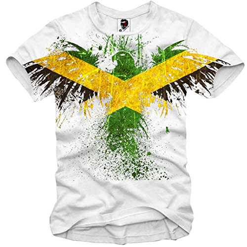 E1SYNDICATE T-SHIRT JAMAICA EAGLE REGGAE FLAG BOB MARLEY S/M/L/XL