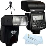 Vivitar DF-383 DEDICATED ETTL LCD Flash w/ LCD Display Includes Flash Diffu ....