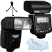 Vivitar DF-383 DEDICATED ETTL LCD Flash w/ LCD Display Includes Flash Diffuser For Canon EOS DSLR Cameras + Mini Tripod + MicroFiber Cleaning Cloth