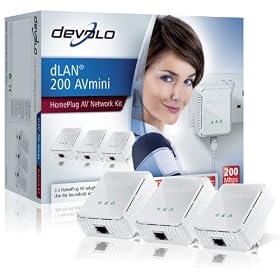Devolo dLAN 200 AVmini (IEEE 1901/ Hplug AV) Network Kit - Pack of 3 Plugs