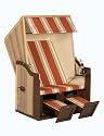 Strandkorb Janina 30Z terra / beige, Kunststofffeingeflecht natur, inklusive1 Seitentisch