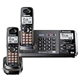 Panasonic DECT 6.0 Expandable 2-Line Dual-Handset Digital Cordless Phone System with Caller ID, Answering System and Bluetooth Capability