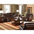 Recliner Sofa Couch in Brown Leather Match