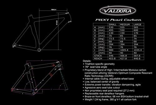 Valdora PHX-1 Carbon Fiber Triathlon Bike Frameset - Porsche Red - Large - (Frame & Fork Only)