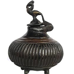 Ideas for Gifts - Metal Craft Unique Handmade Indian Artifacts 3.5 x 4.5 inches (inkpot015)
