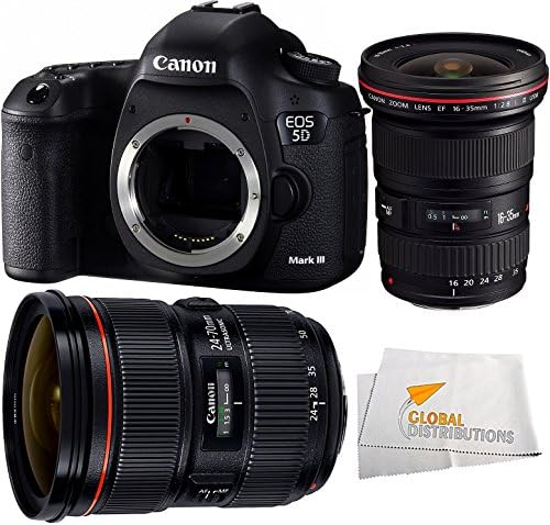 Canon EOS 5D Mark III 22.3 MP Full Frame CMOS with 1080p Full-HD Video Mode Digital SLR Camera (Body) + Canon EF 16-35mm f/2.8L II USM Ultra Wide Angle Zoom Lens + Canon EF 24-70mm f/2.8L II USM Standard Zoom Lens