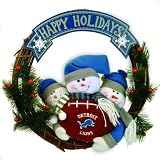 20" NFL Detroit Lions "Happy Holidays" Triple Snowmen Family Christmas Wreath