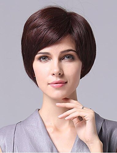 Remy Short Straight Human with memory hair wigs for women