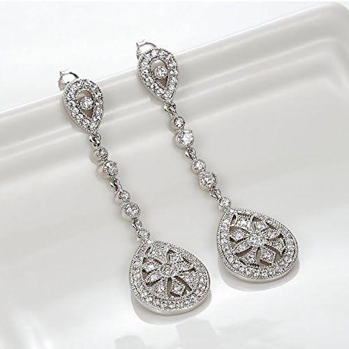 WuBeFine Classic Retro Style Water Drop Long Earrings