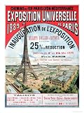 Poster Advertising Reduced Price Train Tickets to the Exposition Universelle of 1889 Giclee Poster Print by French School, 42x56