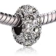 Pugster White Crystal Clear Crystal Beads Fits Pandora Charm Bracelet