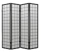 Asian Decor - 6ft. Japanese Double Sided Window Pane Shoji Privacy Screen - 4 Panel Black
