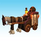 11.5 Foot Inflatable Halloween Carriage + Pumpkin + Spider