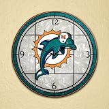 510qWoTSm5L. SL160  NFL Miami Dolphins Stained Glass Wall Clock