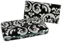 Damask Pattern Thick Fatty Flat Wallet w/ Checkbook Cover (CS-2070NFLP-Turquoise)