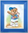 Sports Bear Baseball Star - Childrens Wall Art, Kids Wall Art, Nursery Wall Art
