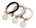 Women Retro Exquisite Luxury Charm Bracelets Leather Letter Black