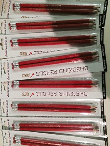 CHECKING PENCIL WITH ERASER (RED) 48 PENCILS (24 PKX2)